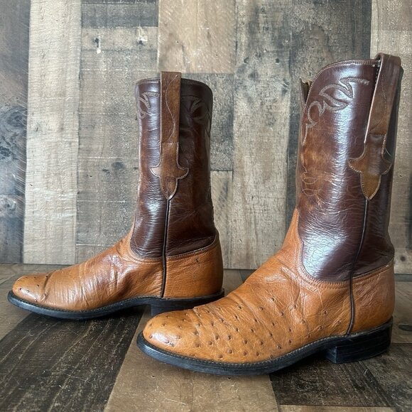 Lucchese Classics L8348 Ostrich Western Cowboy Boots Mens 6.5 D - Picture 11 of 12